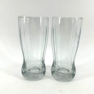 Libbey Coca Cola Root Beer Float Milkshake Clear Glass Fluted Tumblers Set of 2